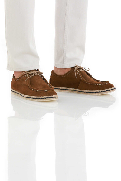 Kahverengi Casual Bağcıklı Süet Ayakkabı - 3