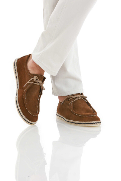 Kahverengi Casual Bağcıklı Süet Ayakkabı - 4