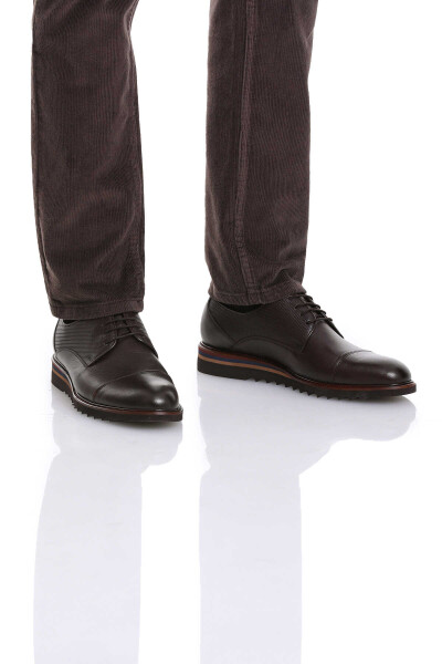 Kahverengi Casual Bağcıklı Deri Ayakkabı - 2