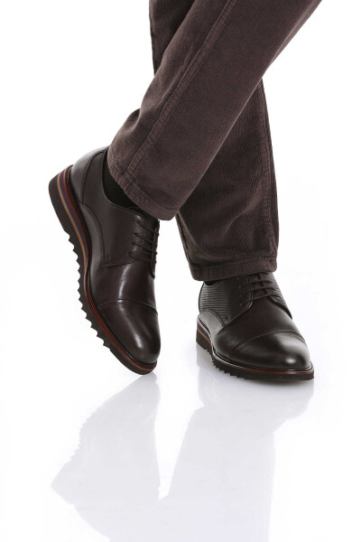 Kahverengi Casual Bağcıklı Deri Ayakkabı - 4