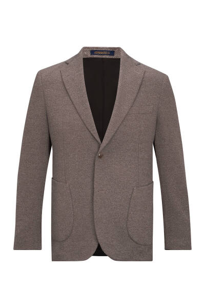 Kahverengi Comfort Fit Mono Yaka Klasik Ceket - 1