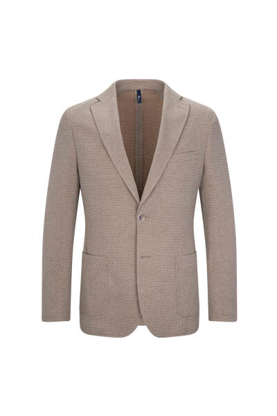 Kahverengi Comfort Fit Mono Yaka Klasik Ceket 