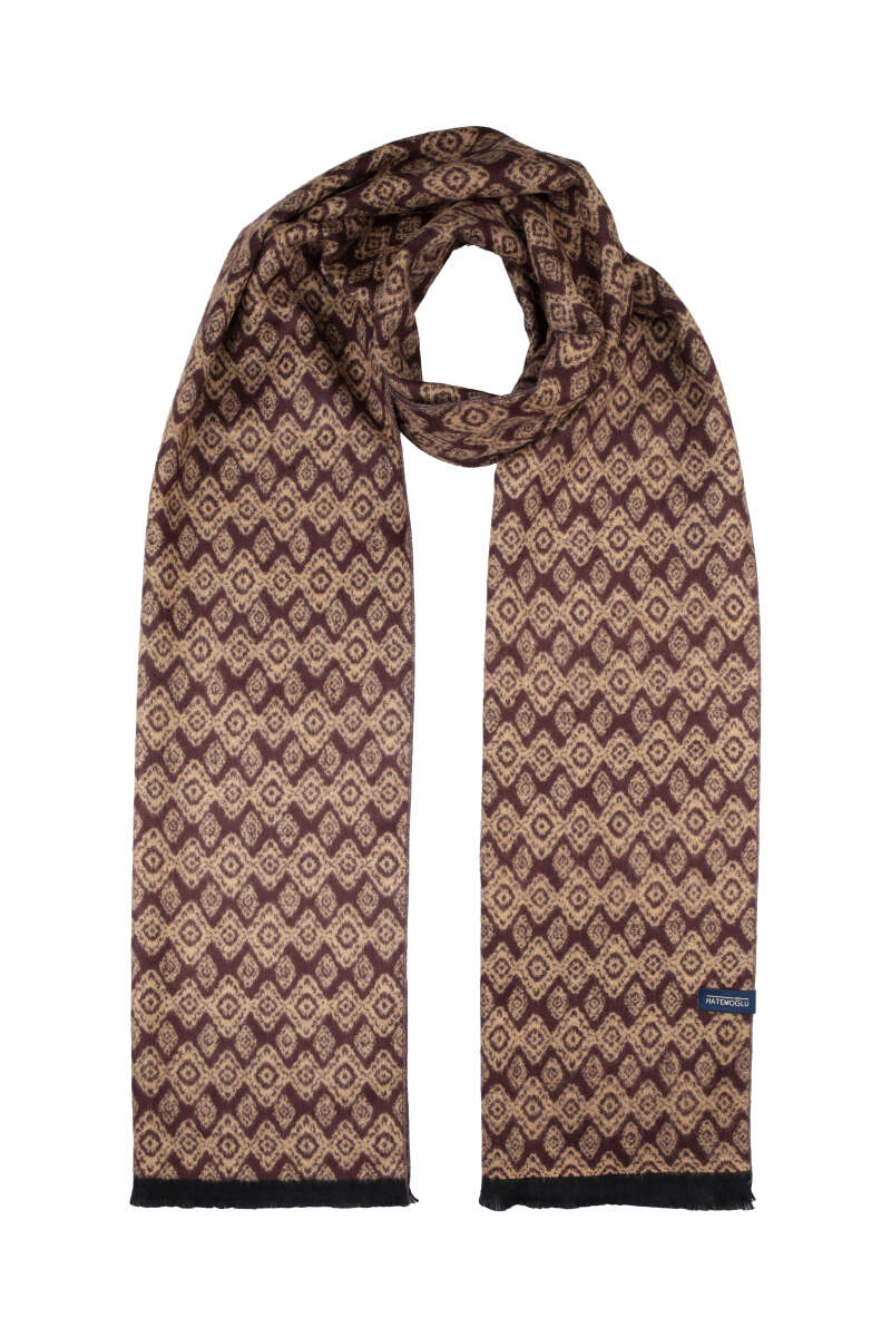 Kahverengi Desenli Atkı - Hatemoğlu