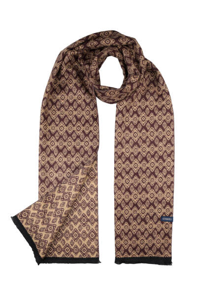 Kahverengi Desenli Atkı - 2