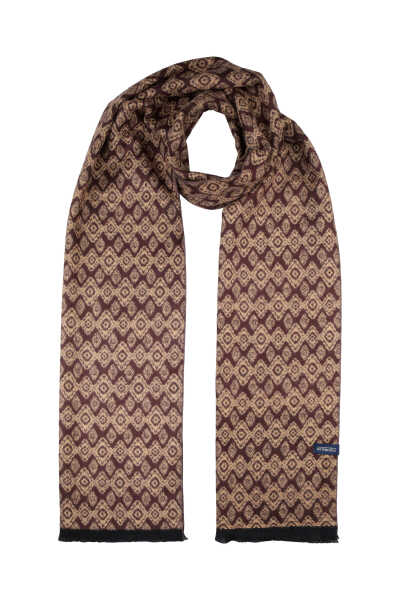 Kahverengi Desenli Atkı - 2