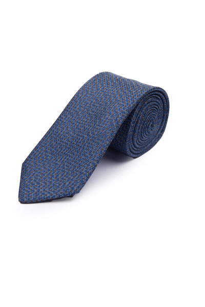 Kahverengi Desenli Klasik Micro Kravat - 2