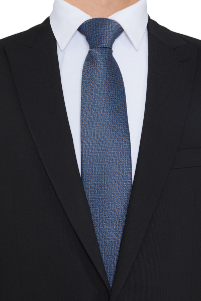 Kahverengi Desenli Klasik Micro Kravat - 4