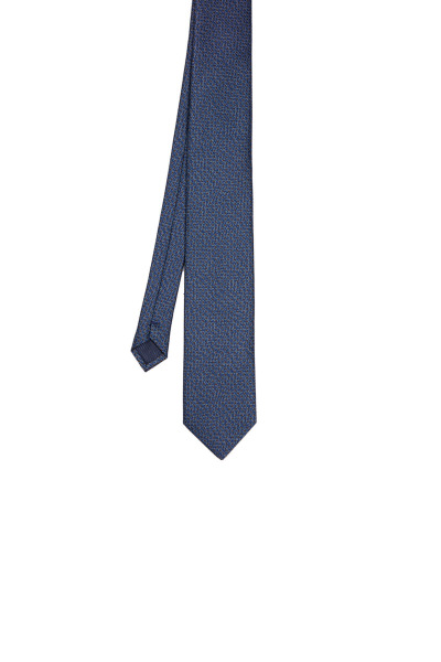 Kahverengi Desenli Klasik Micro Kravat - 6