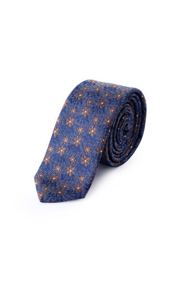 Kahverengi Desenli Micro Casual Kravat - 2