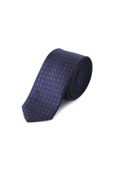 Kahverengi Desenli Micro Casual Kravat - 2