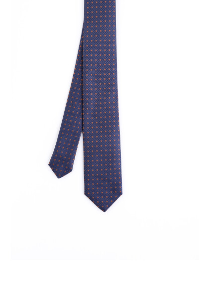 Kahverengi Desenli Micro Casual Kravat - 6