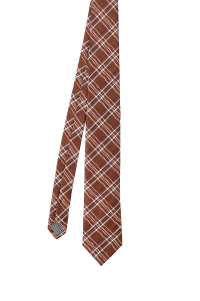 Kahverengi Desenli Micro Kravat - 2