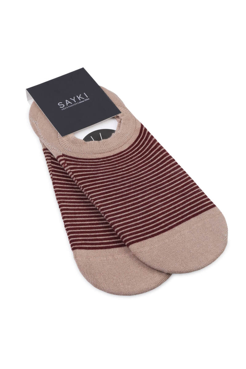 Kahverengi Desenli Pamuklu İkili Babet Çorap - HATEM SAYKI
