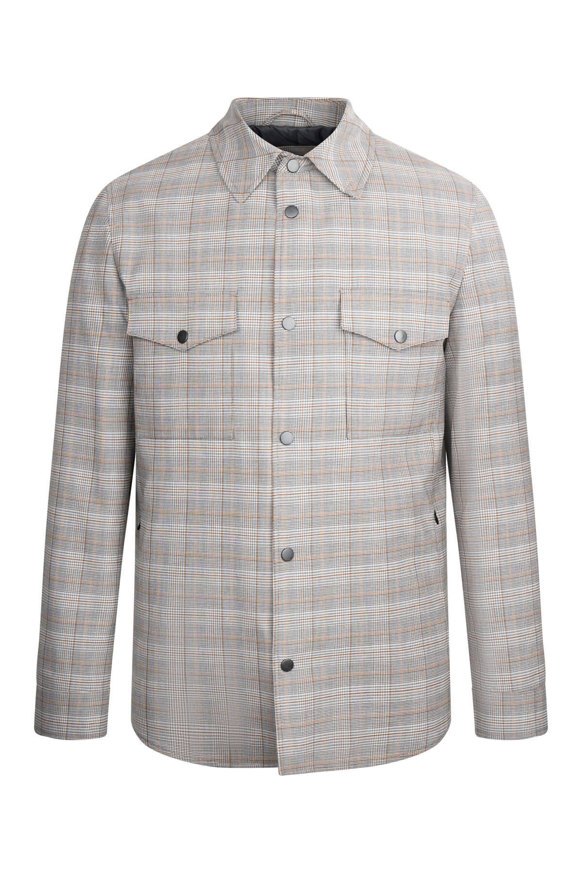 Kahverengi Dinamik Fit Kareli Bebe Yaka Elyaflı Yünlü Mont - 1