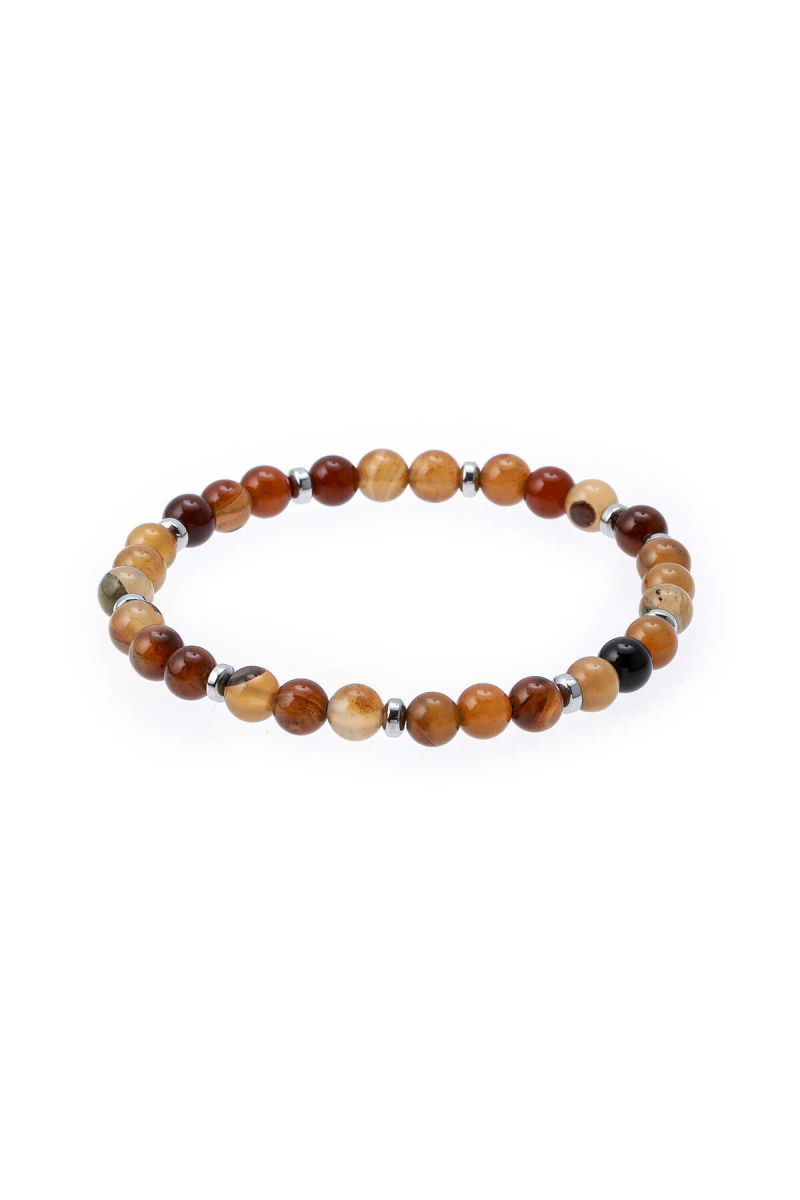 Kahverengi Doğal Taşlı Bileklik - Hatem Saykı