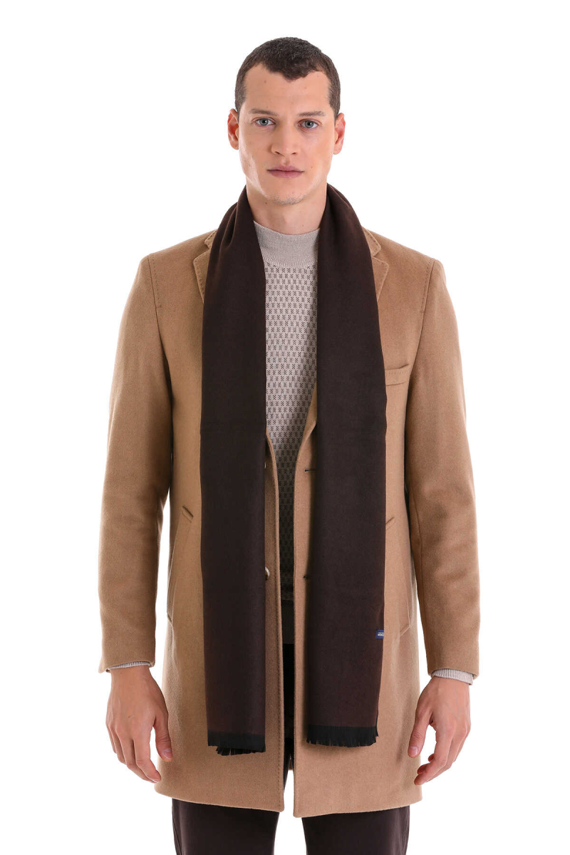 Kahverengi Çift Taraflı Atkı - Hatemoğlu