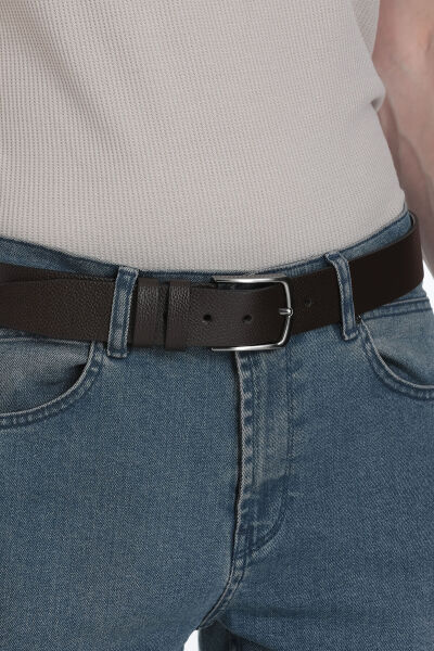 Kahverengi Erkek Deri Spor Kemer - 5