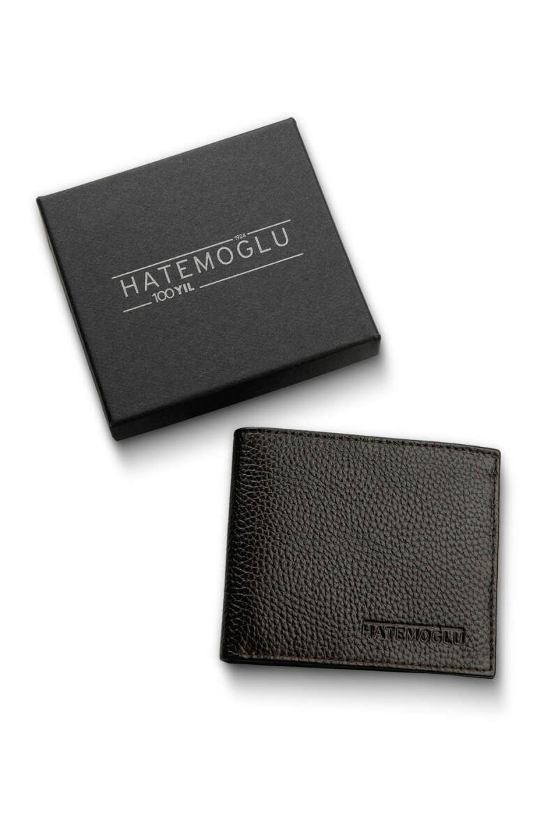 Kahverengi Kutulu %100 Hakiki Deri Erkek Cüzdan - Hatemoğlu