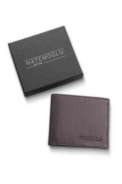 Kahverengi Kutulu %100 Hakiki Deri Erkek Cüzdan 