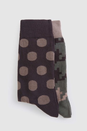 Kahverengi İkili Çorap - Thumbnail