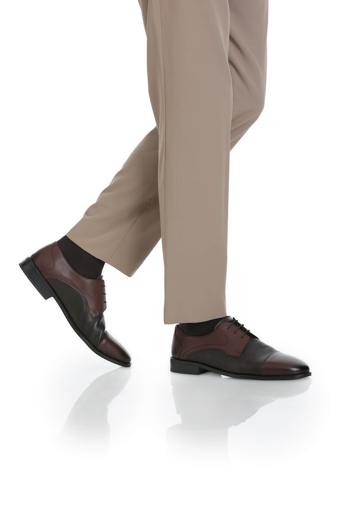 Kahverengi Klasik 100% Hakiki Deri Bağcıklı Ayakkabı - 7