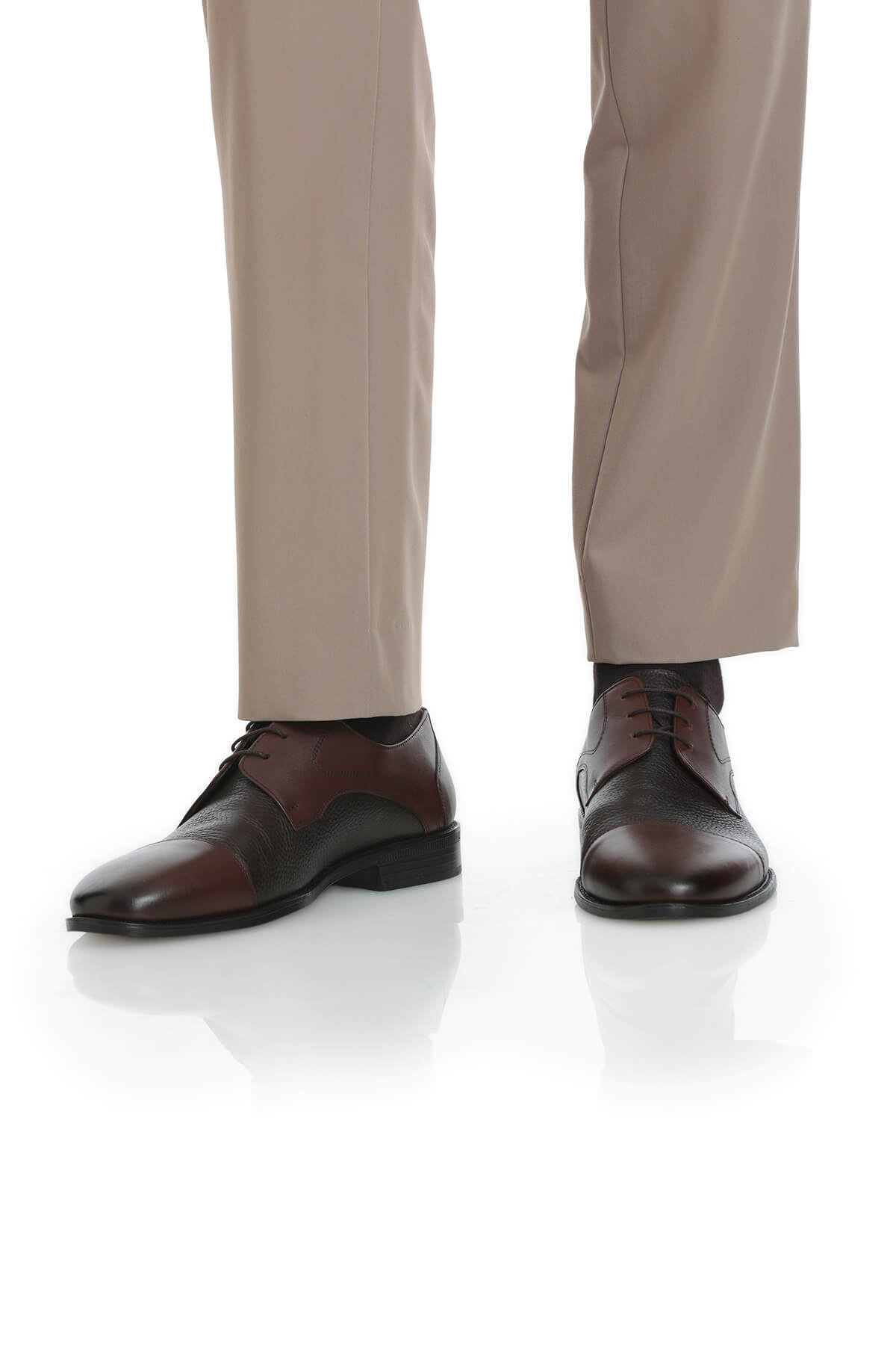 Kahverengi Klasik 100% Hakiki Deri Bağcıklı Ayakkabı - 8