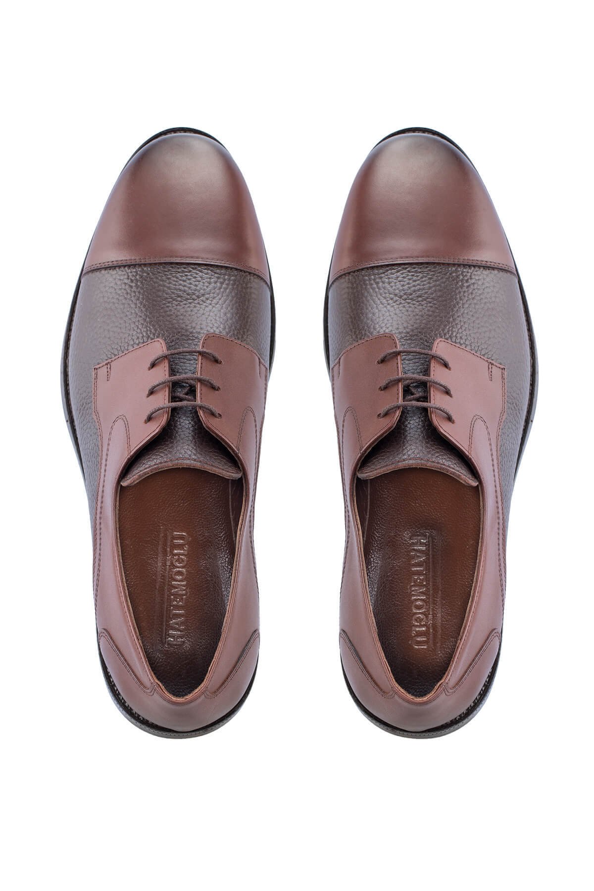 Kahverengi Klasik 100% Hakiki Deri Bağcıklı Ayakkabı - 2