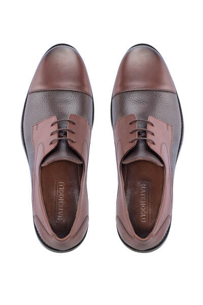 Kahverengi Klasik 100% Hakiki Deri Bağcıklı Ayakkabı - 2