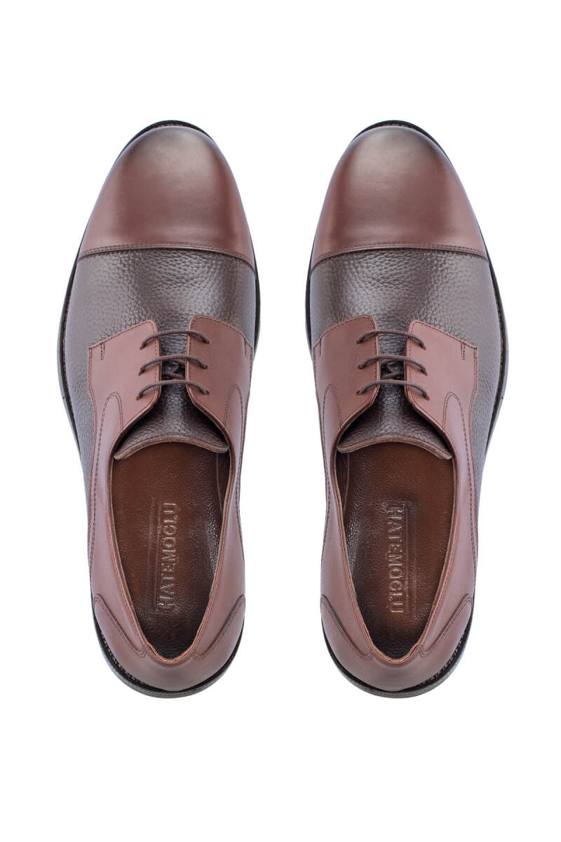 Kahverengi Klasik 100% Hakiki Deri Bağcıklı Ayakkabı - Hatemoğlu (1)