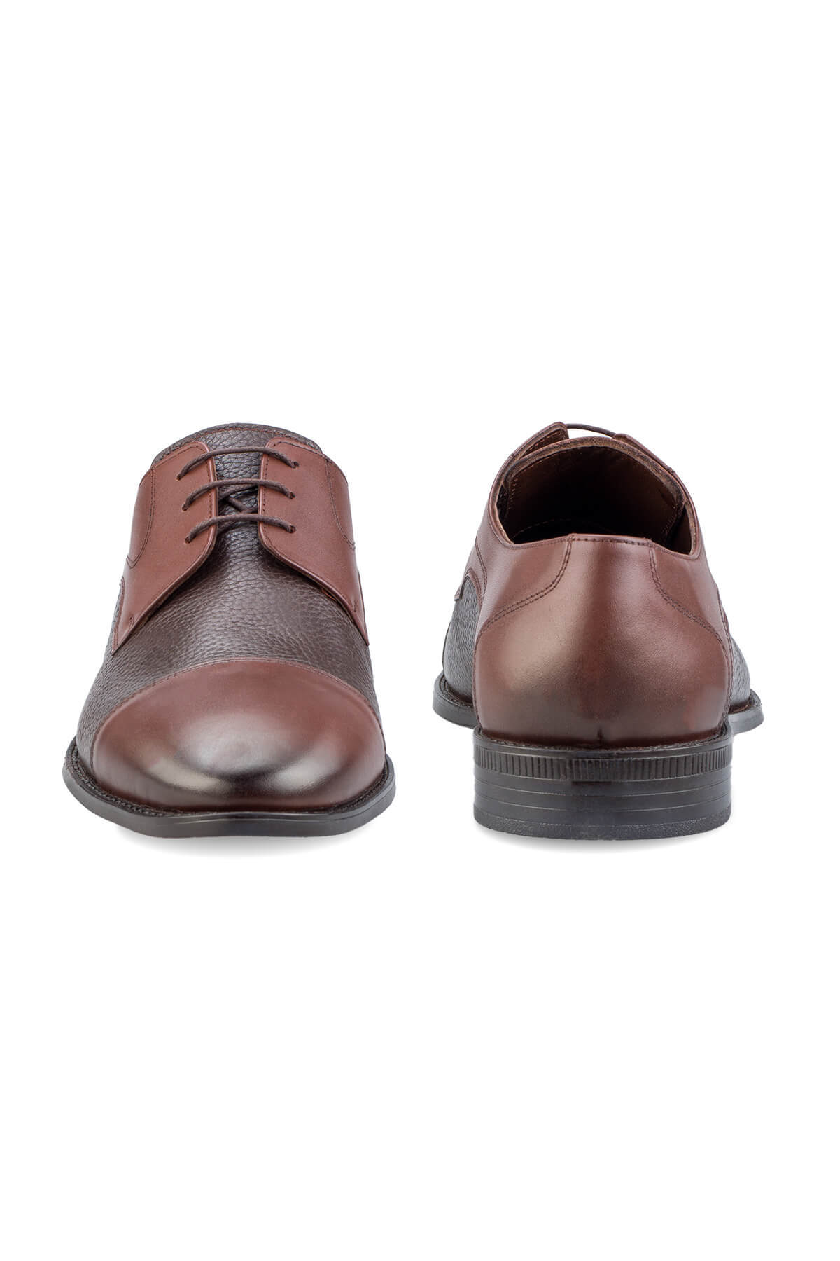 Kahverengi Klasik 100% Hakiki Deri Bağcıklı Ayakkabı - 4