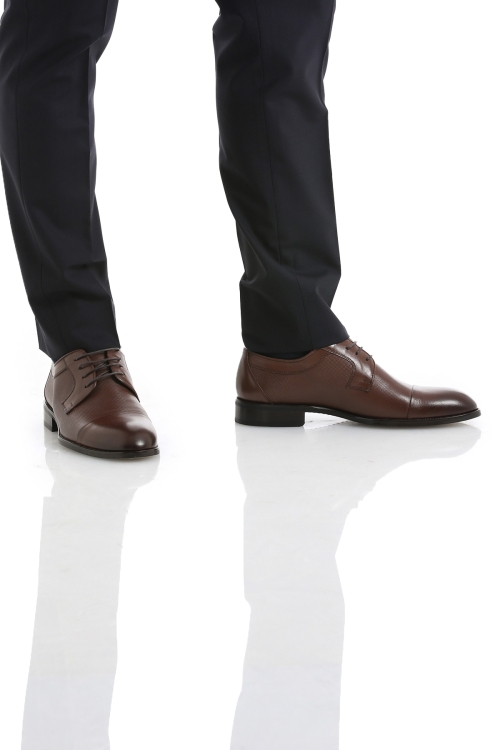 Kahverengi Klasik Bağcıklı Deri Ayakkabı - Thumbnail (1)