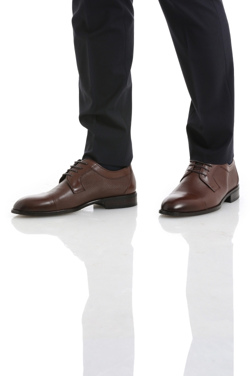 Kahverengi Klasik Bağcıklı Deri Ayakkabı - Thumbnail (2)