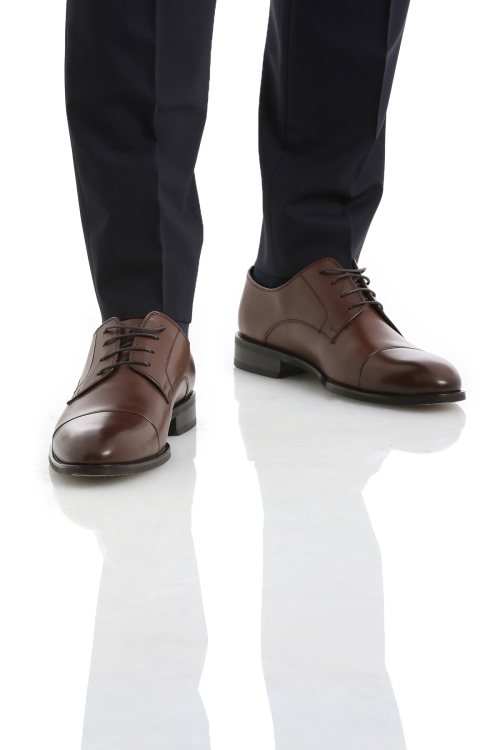 Hatem Saykı - Kahverengi Klasik Bağcıklı Deri Ayakkabı