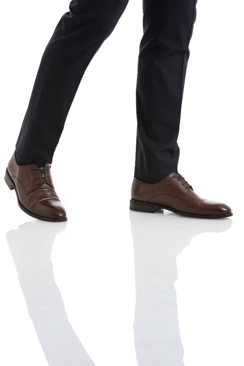 Kahverengi Klasik Bağcıklı Deri Ayakkabı - Thumbnail (3)