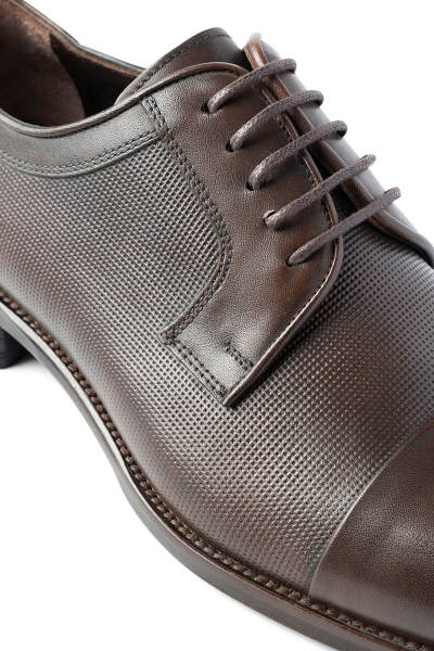 Kahverengi Klasik Bağcıklı Deri Ayakkabı - 4