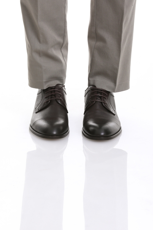 Hatem Saykı - Kahverengi Klasik Bağcıklı Deri Ayakkabı
