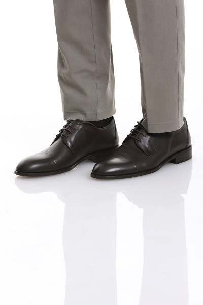 Kahverengi Klasik Bağcıklı Deri Ayakkabı - 12
