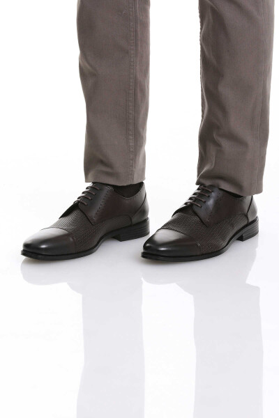 Kahverengi Klasik Bağcıklı Deri Ayakkabı - 2