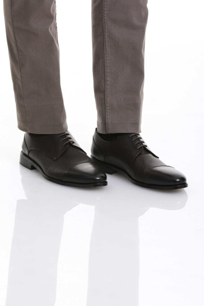 Kahverengi Klasik Bağcıklı Deri Ayakkabı - 3