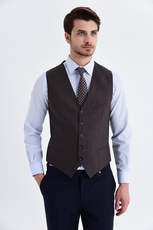 Kahverengi Klasik Yelek - 12