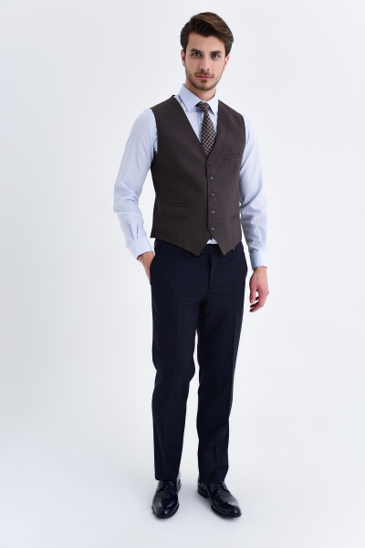 Kahverengi Klasik Yelek - 15