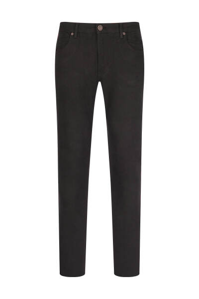 Kahverengi Rahat Kesim 5 Cep Kanvas Pantolon - 3