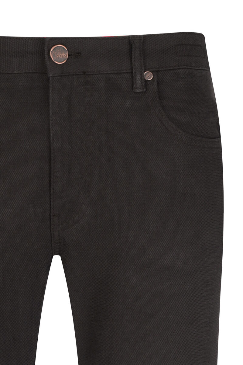 Kahverengi Rahat Kesim 5 Cep Kanvas Pantolon - Saykı (1)