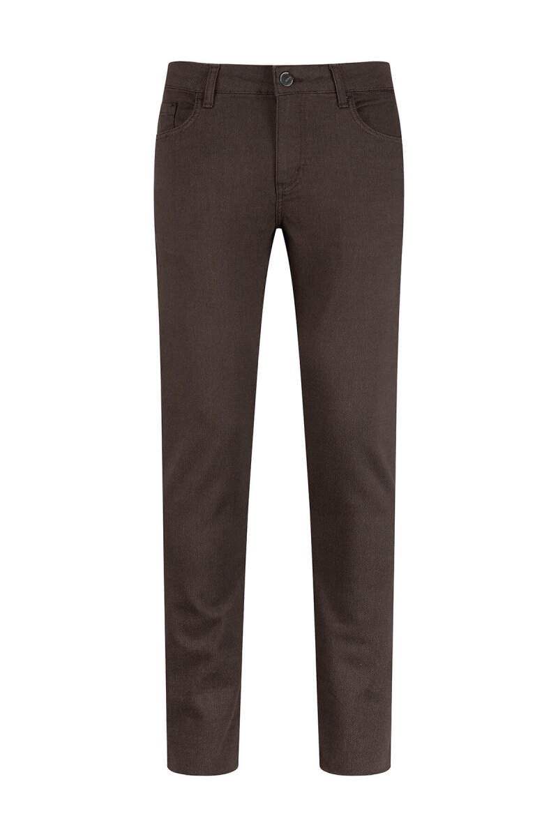 Kahverengi Rahat Kesim 5 Cep Pamuklu Kanvas Pantolon - Saykı