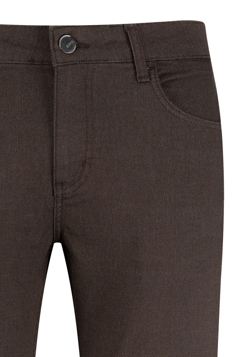 Kahverengi Rahat Kesim 5 Cep Pamuklu Kanvas Pantolon - Saykı (1)