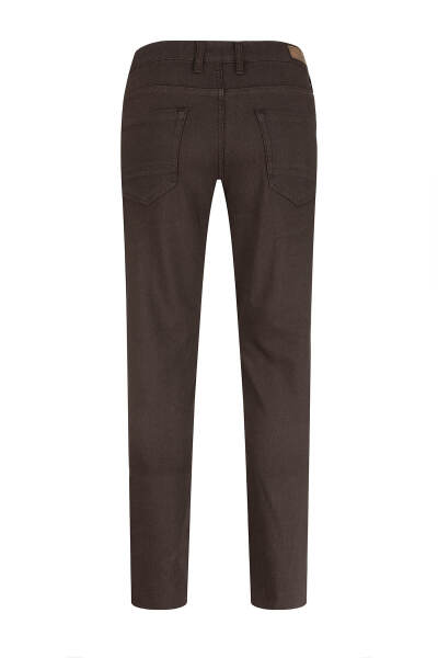 Kahverengi Rahat Kesim 5 Cep Pamuklu Kanvas Pantolon - 3