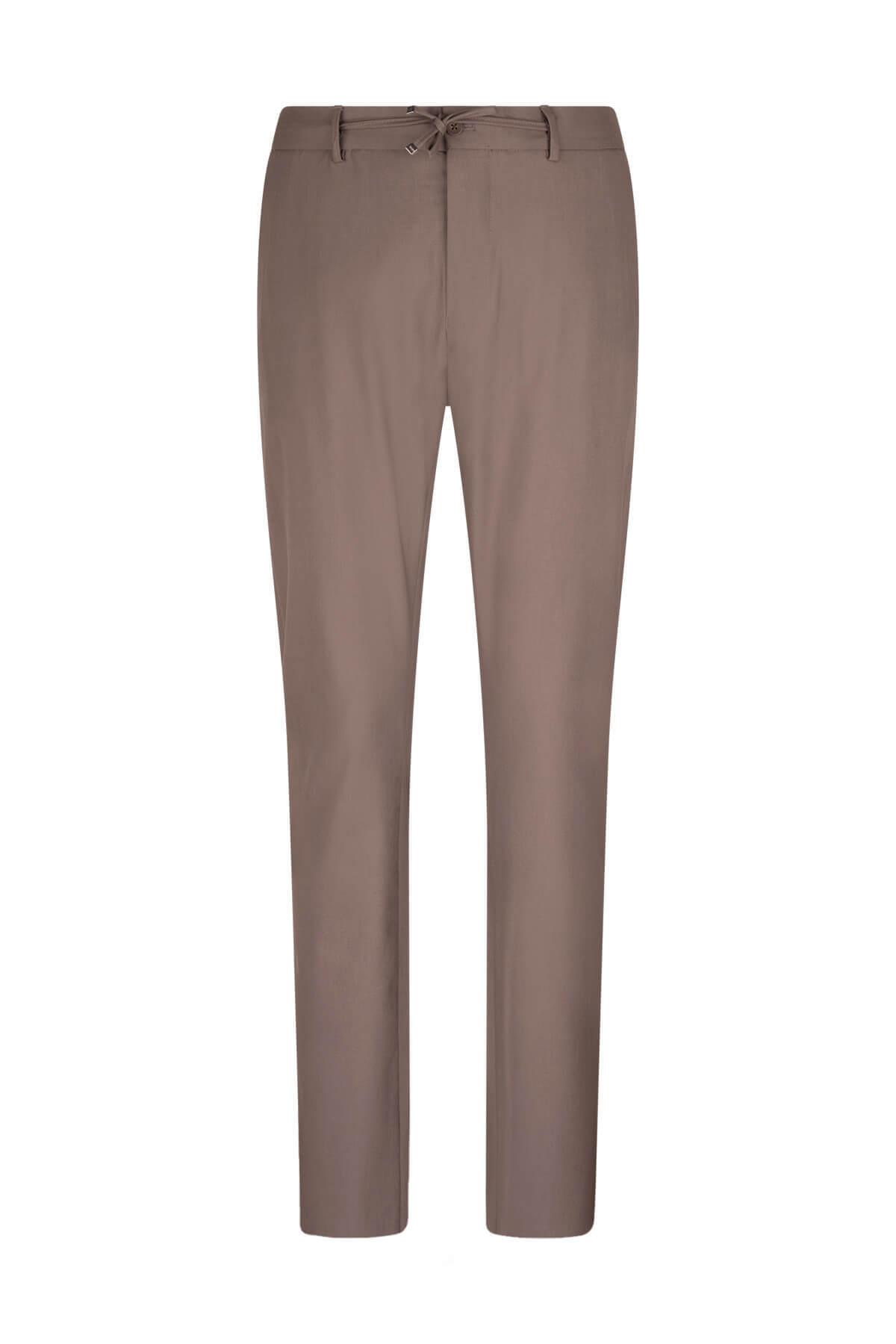 Kahverengi Rahat Kesim Yandan Cepli Kumaş Pantolon - 1