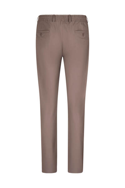 Kahverengi Rahat Kesim Yandan Cepli Kumaş Pantolon - 2