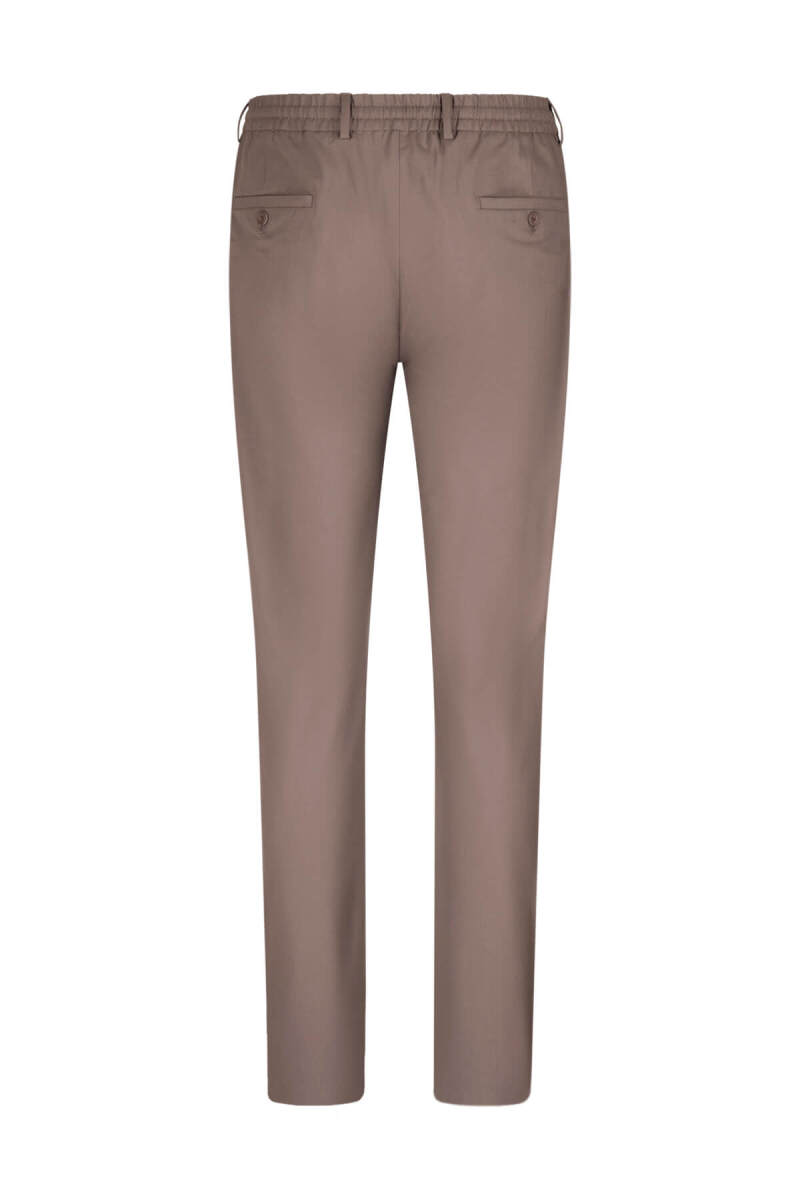 Kahverengi Rahat Kesim Yandan Cepli Kumaş Pantolon - Saykı (1)