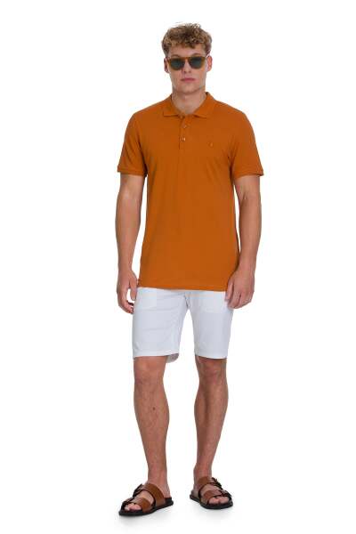 Kahverengi Regular Fit 100% Pamuklu Polo Yaka Tişört - 2